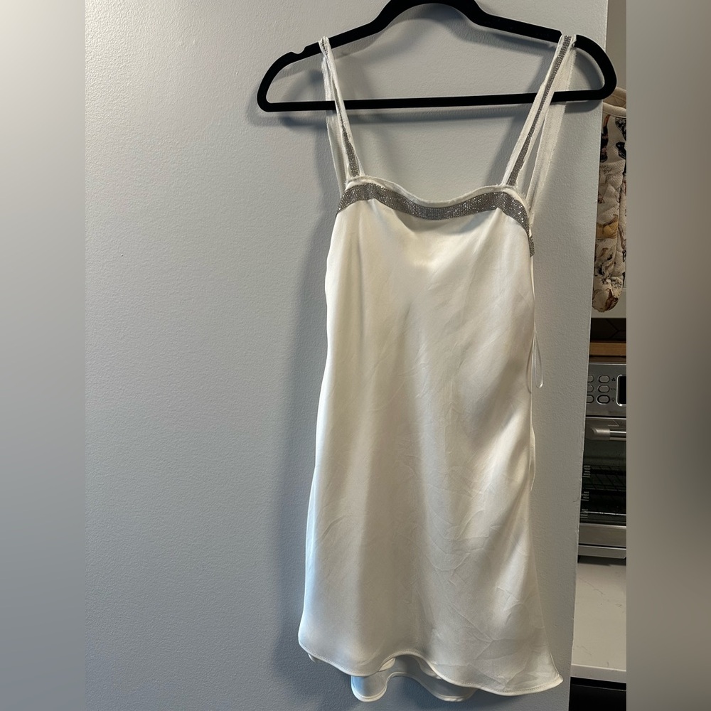 White Satin mini dress